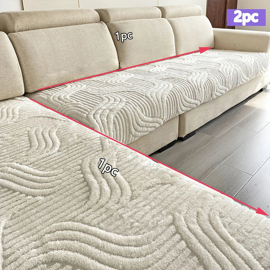 2pcs/ set Velvet Sofa Cover L-shaped Couch Protector Covers Autumn Winter Velvet Sofa Throw Blanket Pet Friendly