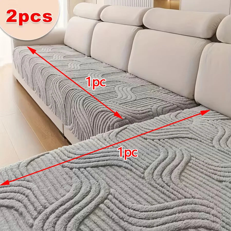 2pcs/ set Velvet Sofa Cover L-shaped Couch Protector Covers Autumn Winter Velvet Sofa Throw Blanket Pet Friendly