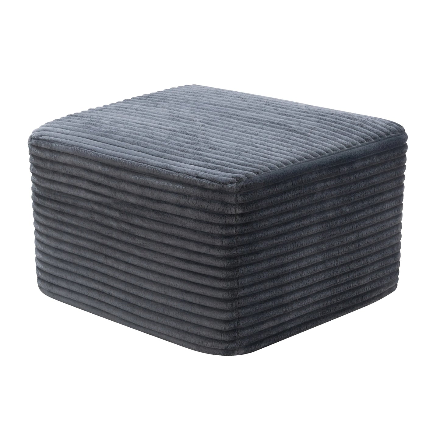94.5" Cloud Modular Sectional Corduroy Sofa with L-Shape Chaise, No Assembly Deep Seat Corner Couch for Living Room, Black