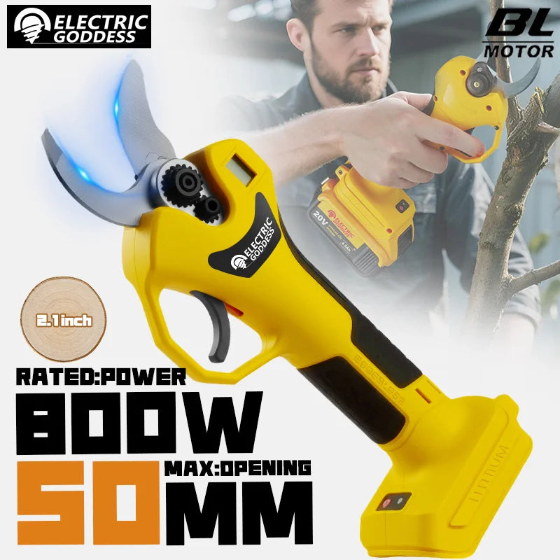 Brushless Electric Scissor Garden Trimmer 30mm Cutting Electric Pruning Shears Garden Power Tools for Dewalt 20V Battery Pins