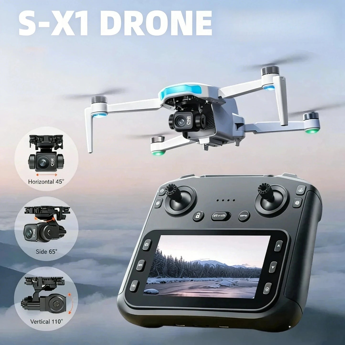 Original S-X1 Drone Aerial Photography Wide Angle Dual Camera WIFI FPV Professional With Brushless RC Foldable Quadcopter Toy
