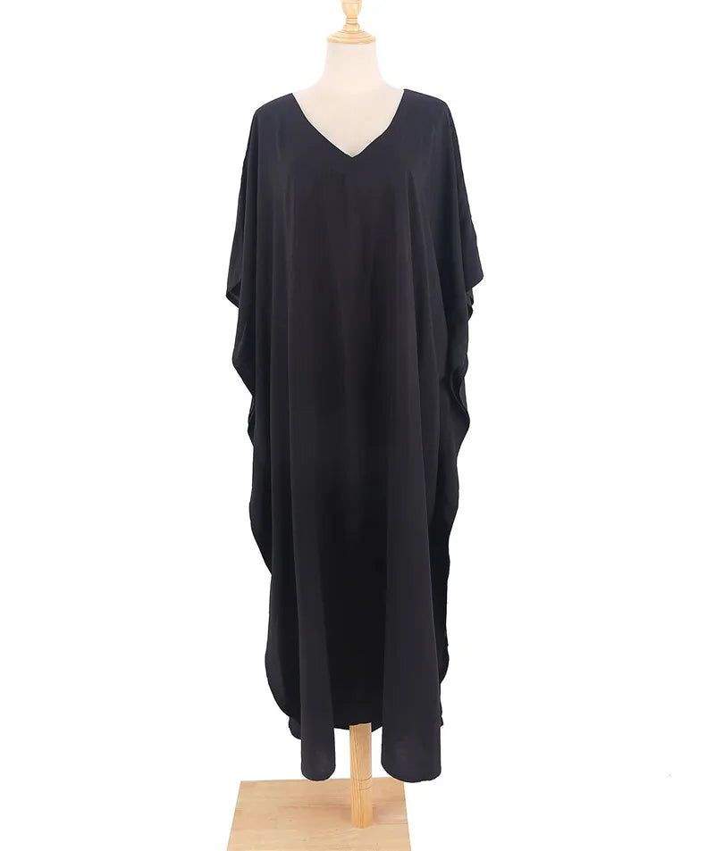 Plus Size Womens Caftan Kaftans Casual V Neck Caftans Long Soft Beach Maxi Dress for Summer