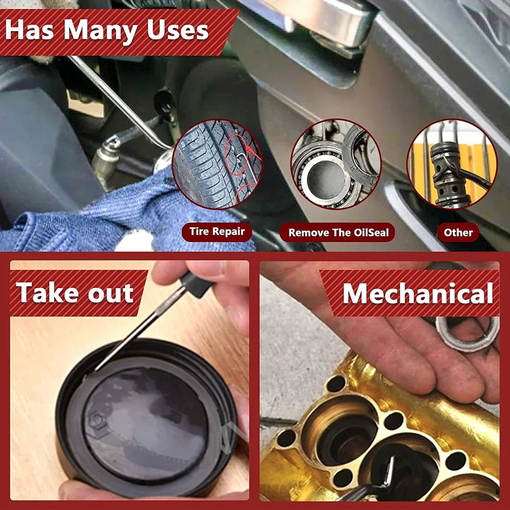 10/4Pcs Precision Oil Seal Pick Tool, Seal Puller, Easy Removal Tool Car Oil Seals O-Rings, Pick Tool, Precision Pick & Hook Set