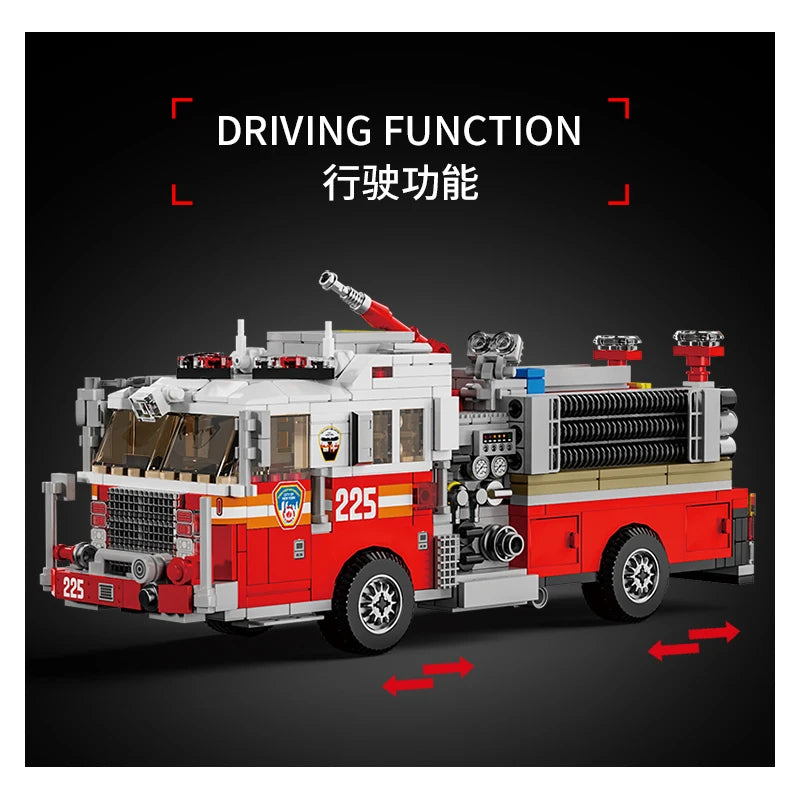 Le Yi 31070 American-style fire truck building toy city rescue vehicle model children's gift