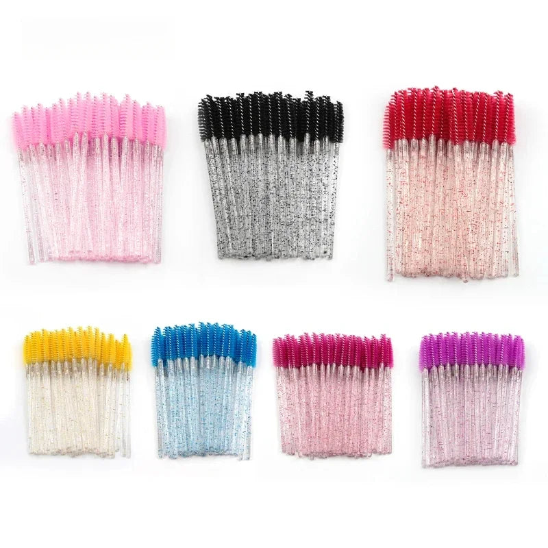50Pcs Disposable Eyelash Spooler Brushes Multipurpose Eyebrow And Lash Extension DIY Beauty Accessory