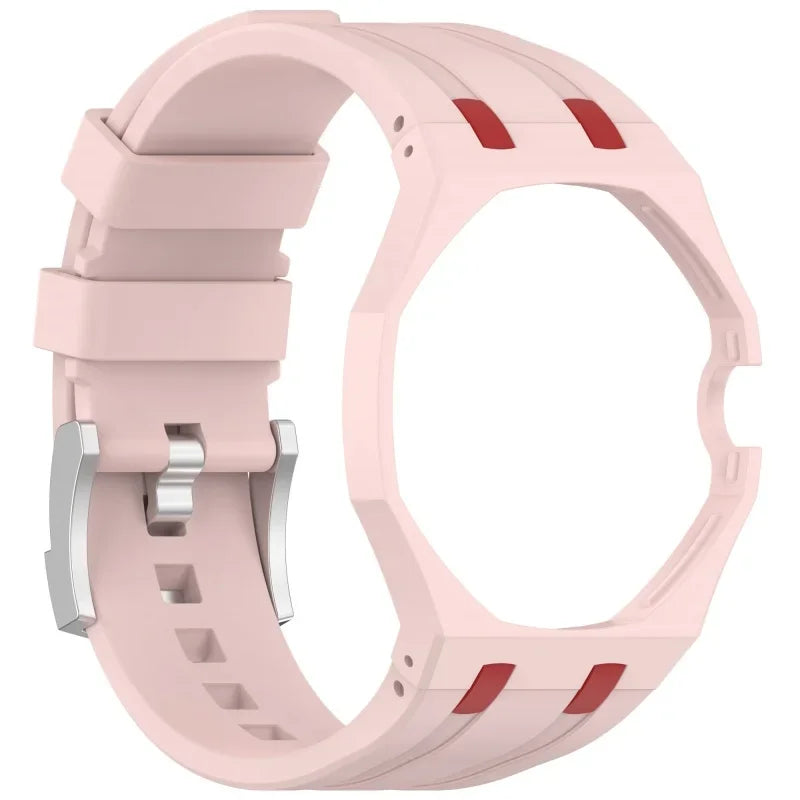 2-in-1 PC Case+Silicone Strap for Swatch X AP Royal Pop Pocket Watch Change To Wristwatch Integrated Modification Accessories