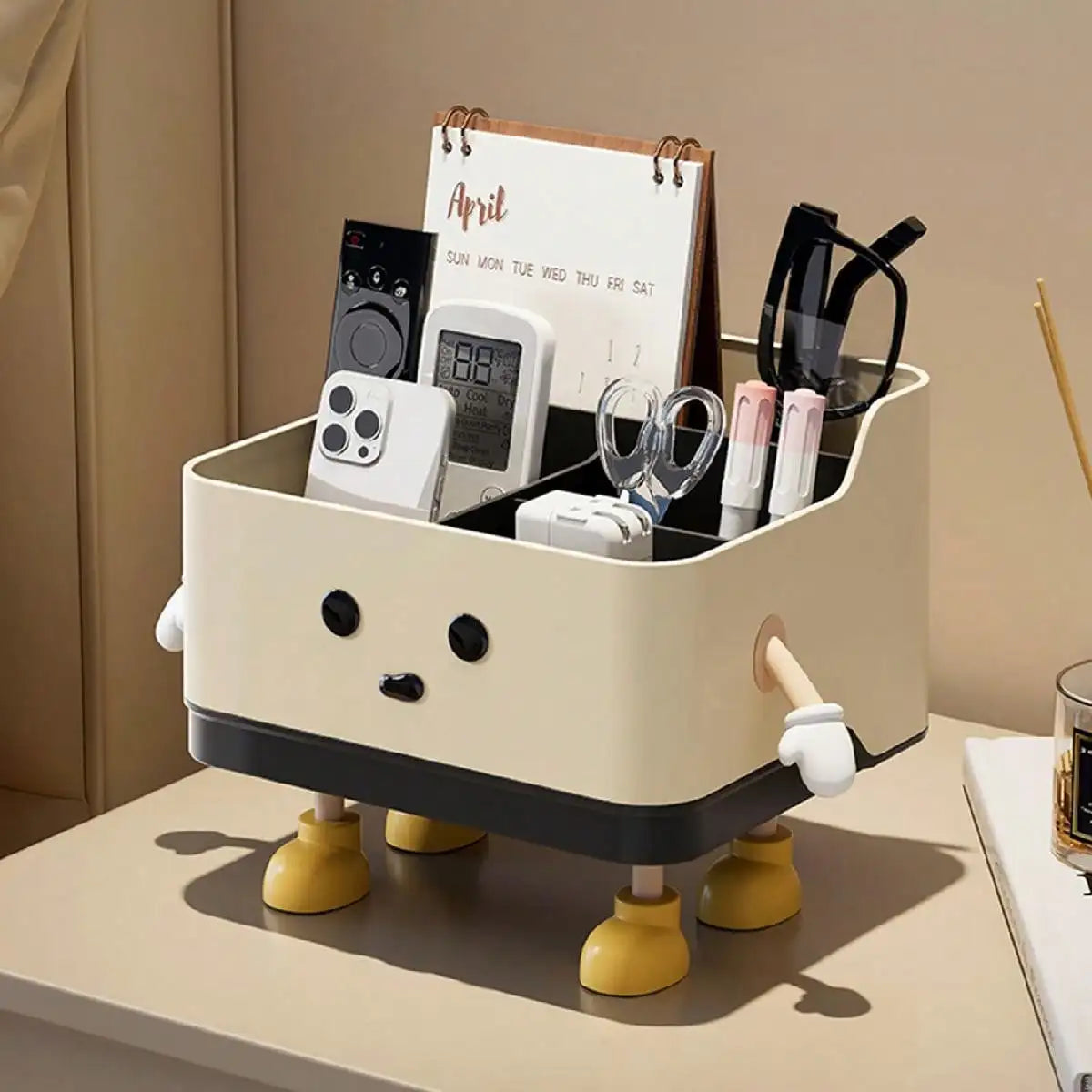 1pc Multifunctional Desktop Storage Box, Cosmetic Organisation Shelf Countertop Storage and Display Box (with Sticker)