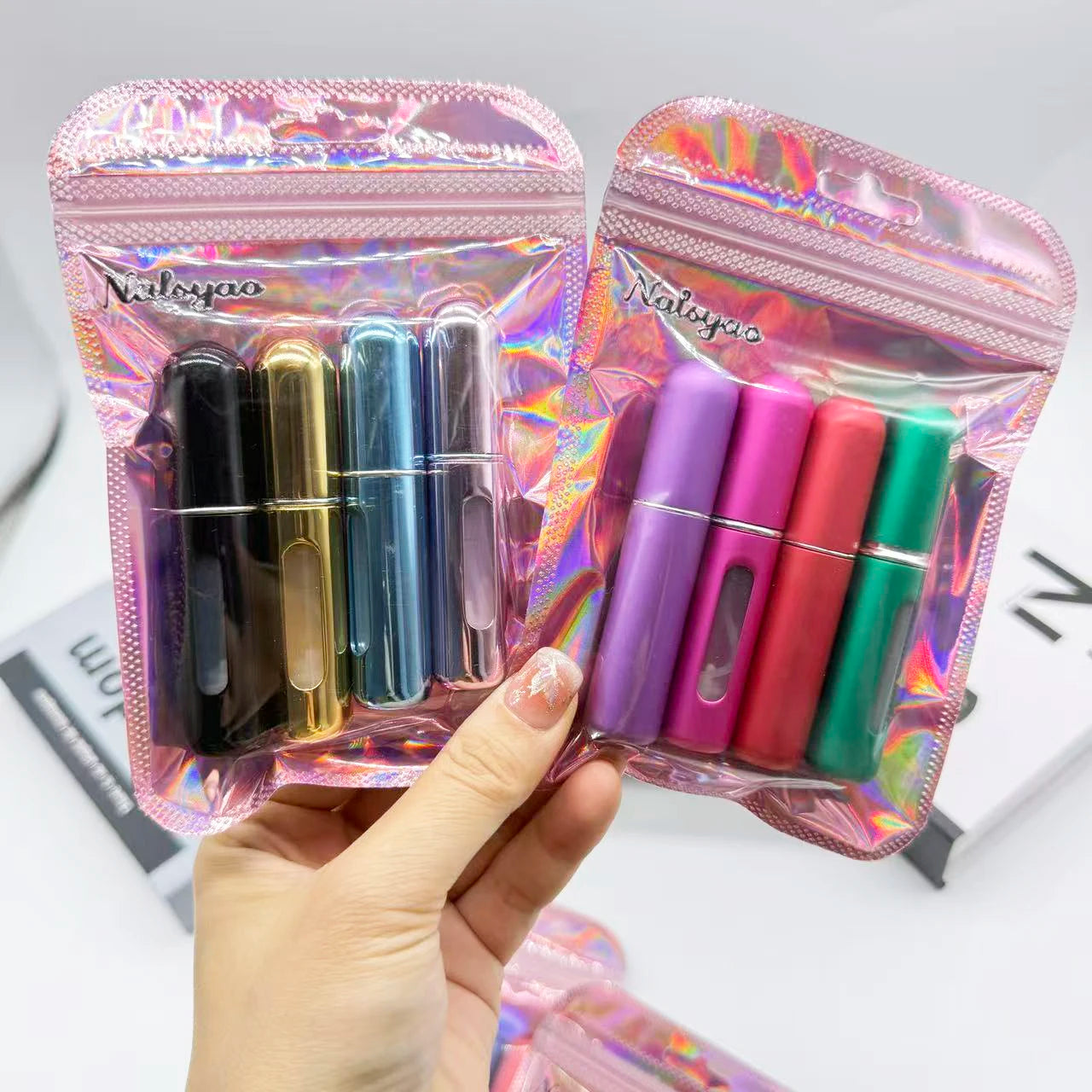4pcs 5ml Mini Refillable Perfume Atomizer Aluminum Perfume Bottle Portable Perfume Spray Bottle Travel Parfume Mini Bottle