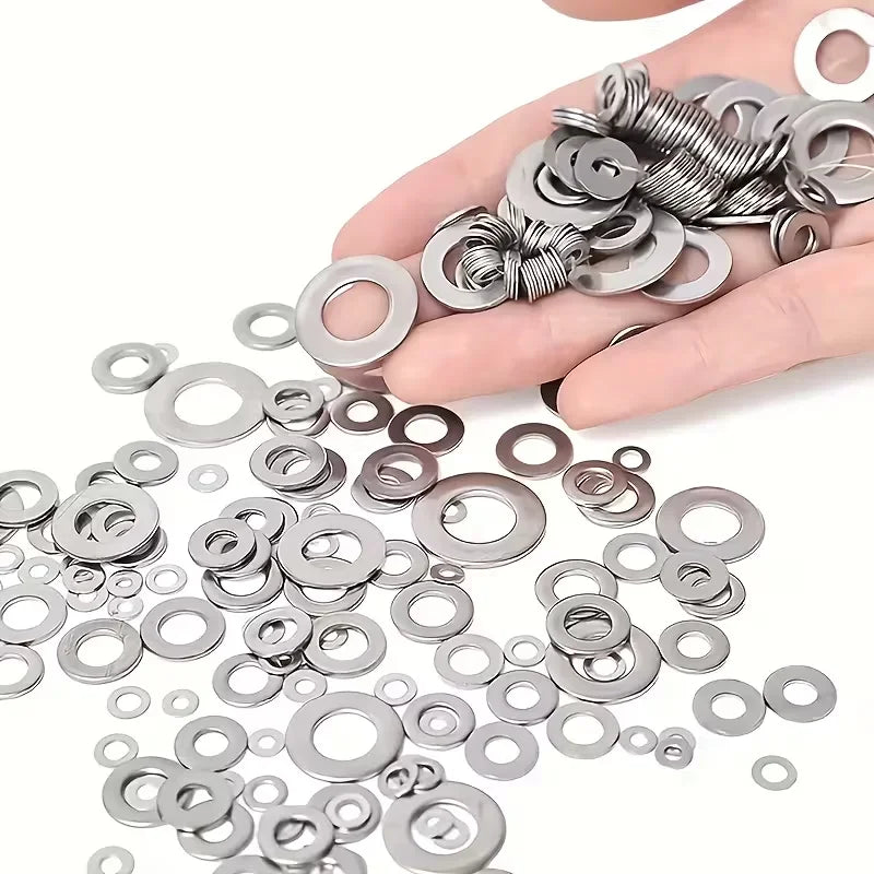 180-piece Hardware Flat Washer Tool Kit - Durable Polished Surface, erfectly Meets Industrial Repairs and Daily Needs
