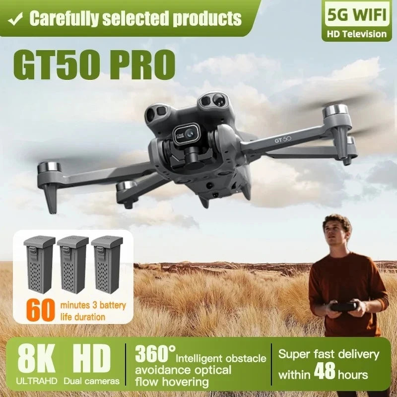 Original GT50 Drone 8K Professional HD Camera 5G WIFI Remote Control with screen RC Brushless Folding Dron Quadcopter Gift toy