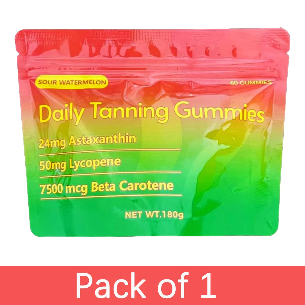 Tanning Gummies for Women & Men | Sun Tan Tanning Supplement with Astaxanthin, Lycopene, Multivitamins | Skin Radiance HYdration