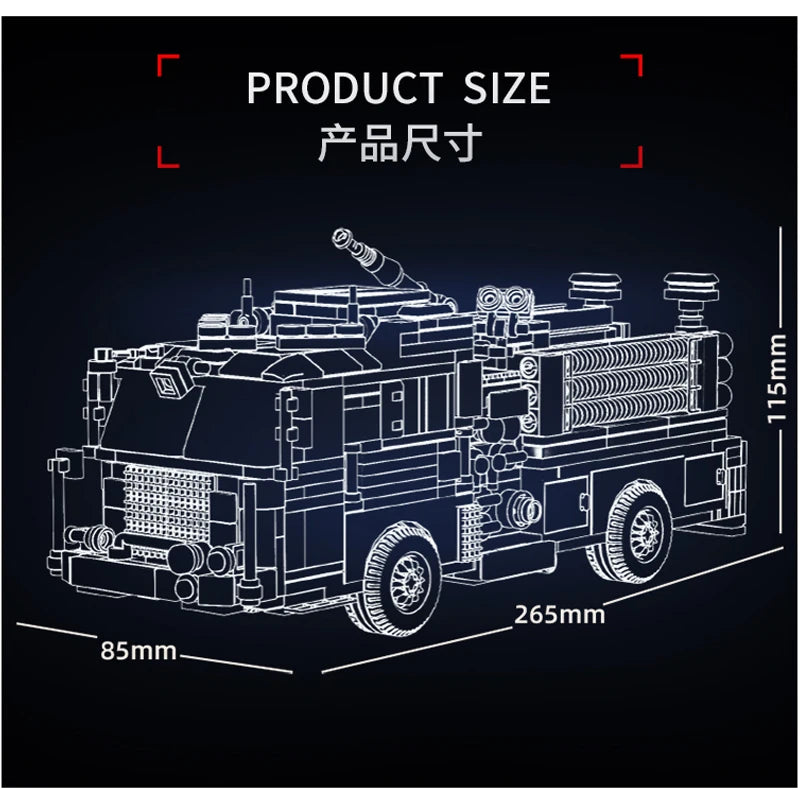 Le Yi 31070 American-style fire truck building toy city rescue vehicle model children's gift