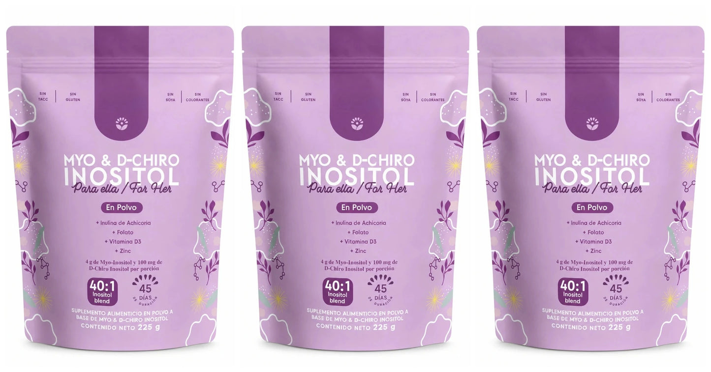 Myo & D-Chiro Inositol Powder 40:1 Mix Supplement Support Women's Daily Health with Folate,Vitamin D3 & Zinc Nutritional Formula