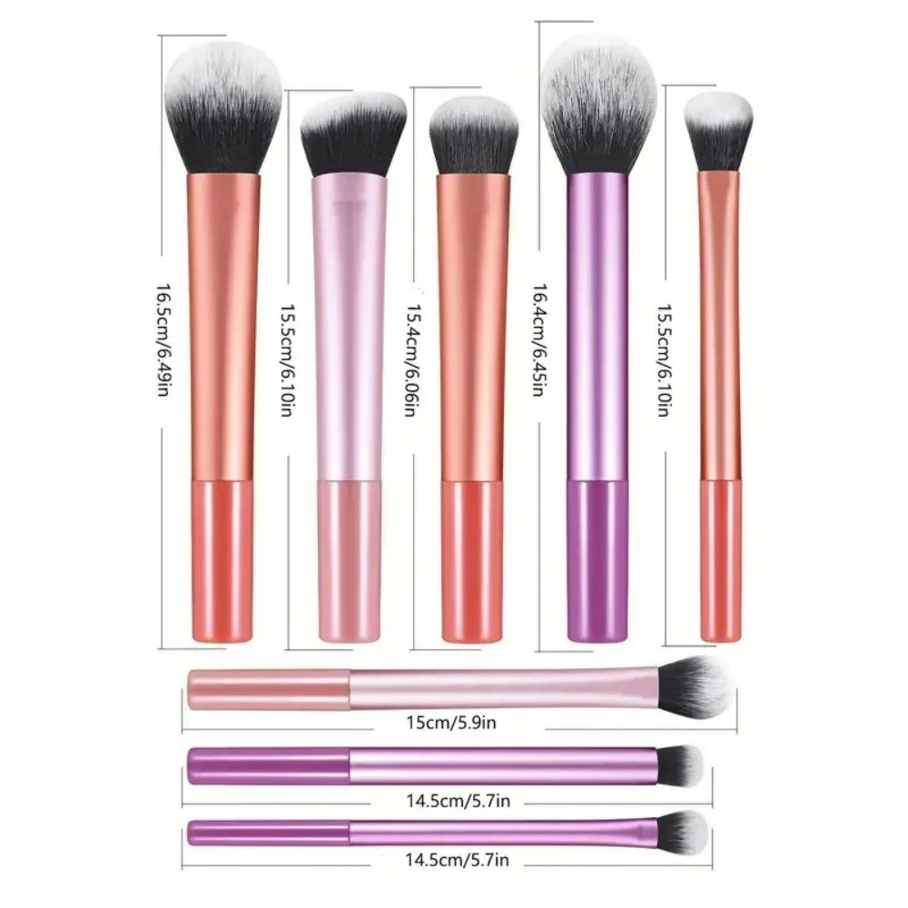 8pc Multi-color Makeup Brush Loose Powder Brush Blush Brush Lip Brush Eyeshadow Brush Professional Makeup Brush Set For Cosmetic