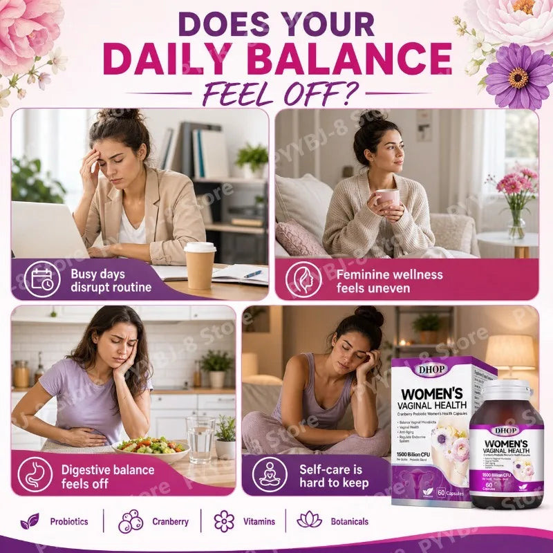 Women Vaginal Health Capsules 60 Count with Multivitamin,Probiotic Blend — Support Urinary System Wellness & Balanced Microbiota