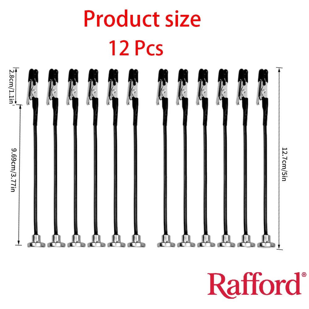 Rafford 12Pcs Bendable Model Painting Alligator Clip Sticks Rubber Tips + Metal Magnetic Base - for Airbrush, Hobby Model Parts