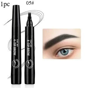 Four-pronged eyebrow pencil, four-end, long-lasting, non-smudged, water-resistant, anti-smudged eyebrow pencil