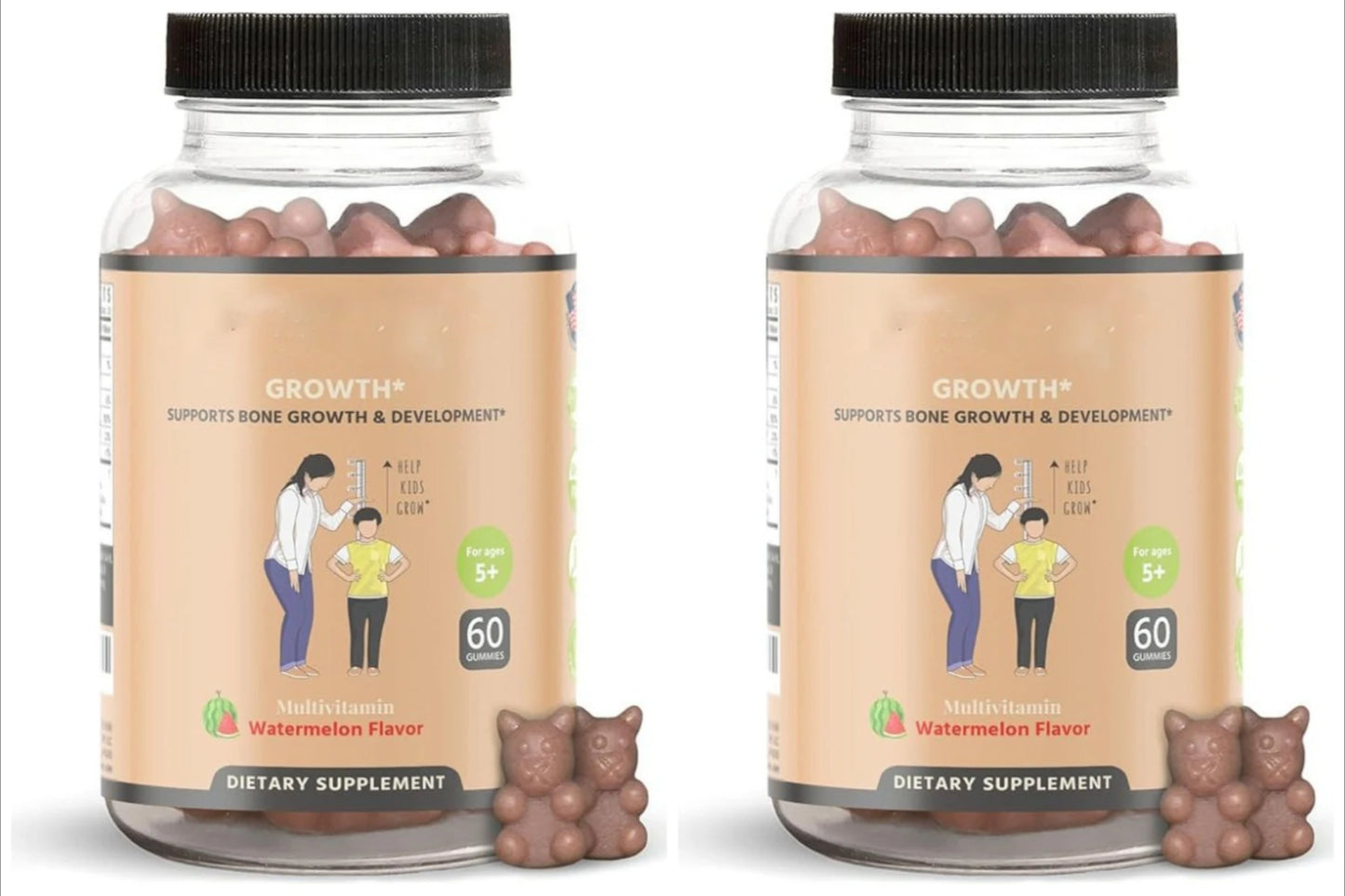 Kids Multivitamin Gummies with Calcium Vitamin D Daily Wellness Support for Kids Watermelon Flavor 60 Gummies