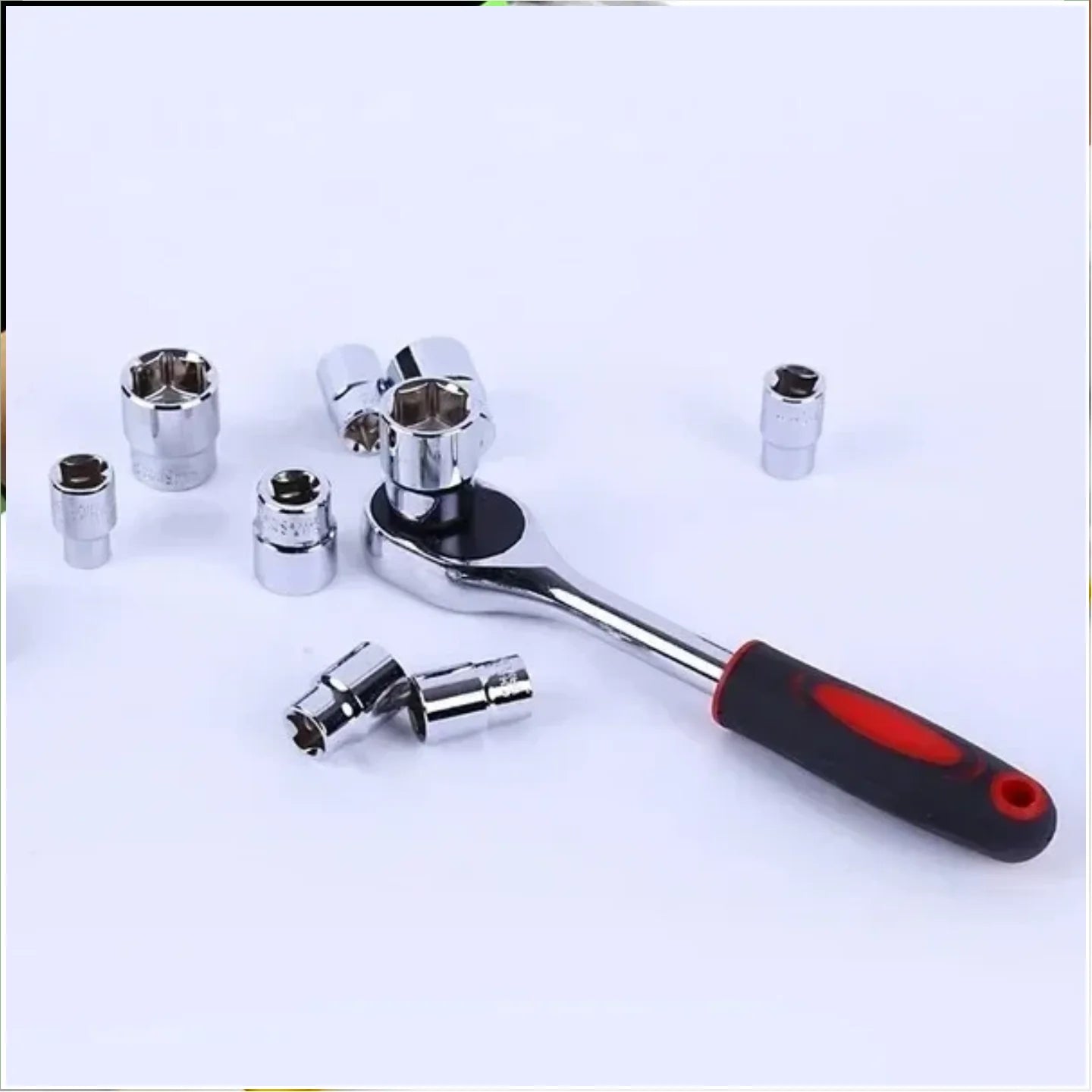 12Pcs Wrench Socket Set Short Socket Ratchet Hand Tool Kit for Car Motorcycle Bicycle Repair