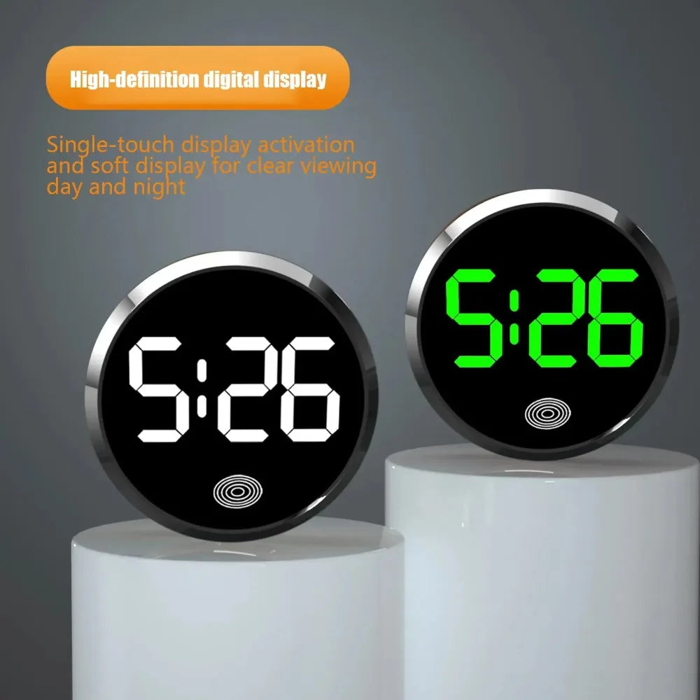 Fashionable Car LED Clock Touch-Control Dashboard Watch with LED Display Light for Fridge RV Classroom Travel Vehicle