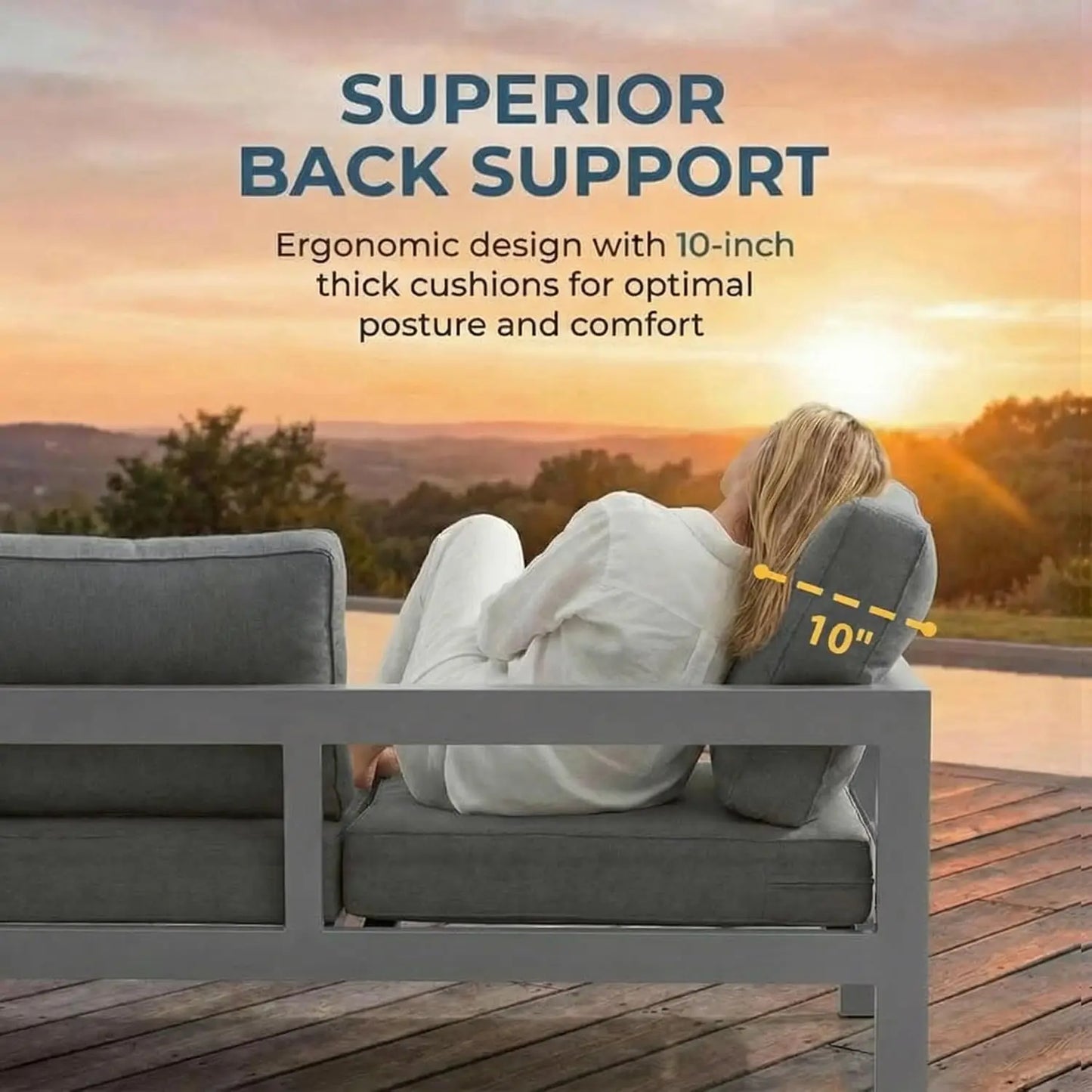Aluminum Patio Furniture Set for All Weather, Oversized Metal Outdoor Furniture Set with 27.5" Deep Seating and, Customized
