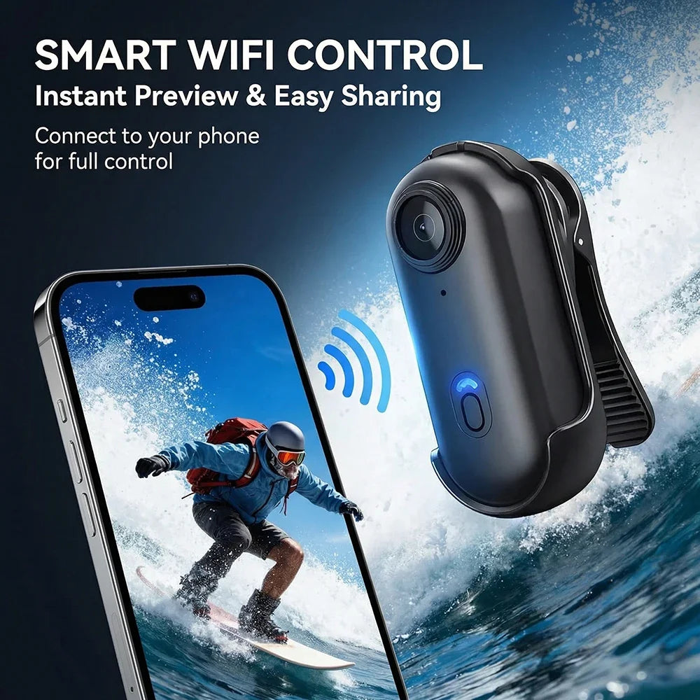 4K HD Motorcycle Mini Recorder Finger WIFI Action Camera Lightweight POV Motorcycle Road Sport Cam Bicycle Vlog Pet Body Camera