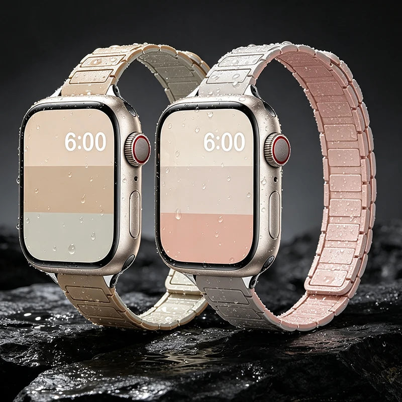 Magnetic Strap for Apple Watch 10 Band 44mm 45mm 49mm 40mm 41mm 42mm 46mm Silicone Bracelet iWatch Series 7 8 SE 3 Ultra 2 9 11
