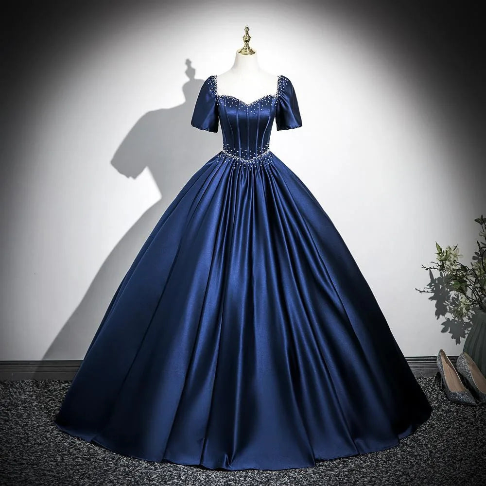 Fashion Strap Evening Dress 2026 New Spring High-end French Temperament Socialite Adult Dress Satin Elegant Dress Deep V-neck