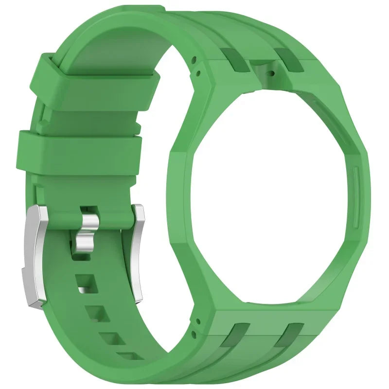 2-in-1 PC Case+Silicone Strap for Swatch X AP Royal Pop Pocket Watch Change To Wristwatch Integrated Modification Accessories