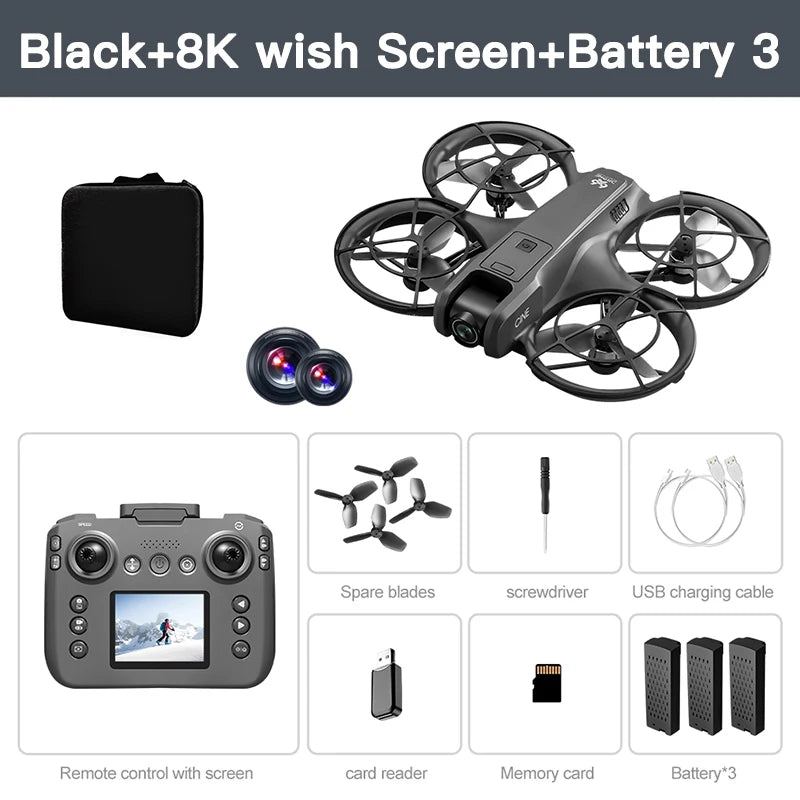 Original V666 Mini Drone 4K Professional Aerial 8k Dual Camera Intelligent obstacle avoidance  Brushless Quadcopter Kid RC Toys