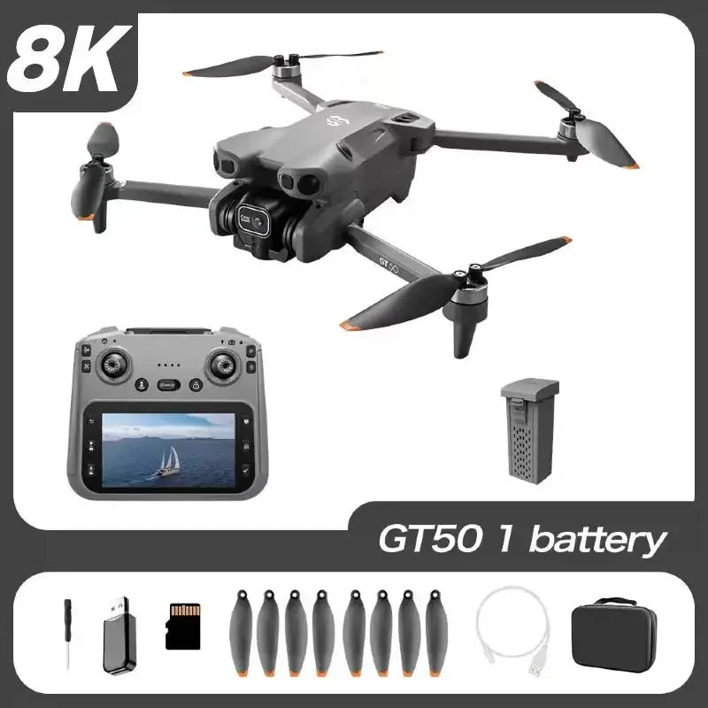 Original GT50 GPS Drone 8K HD Dual Camer With Photoable screen RC Brushless Motors Obstacle Avoidance Foldable Quadcopter toy