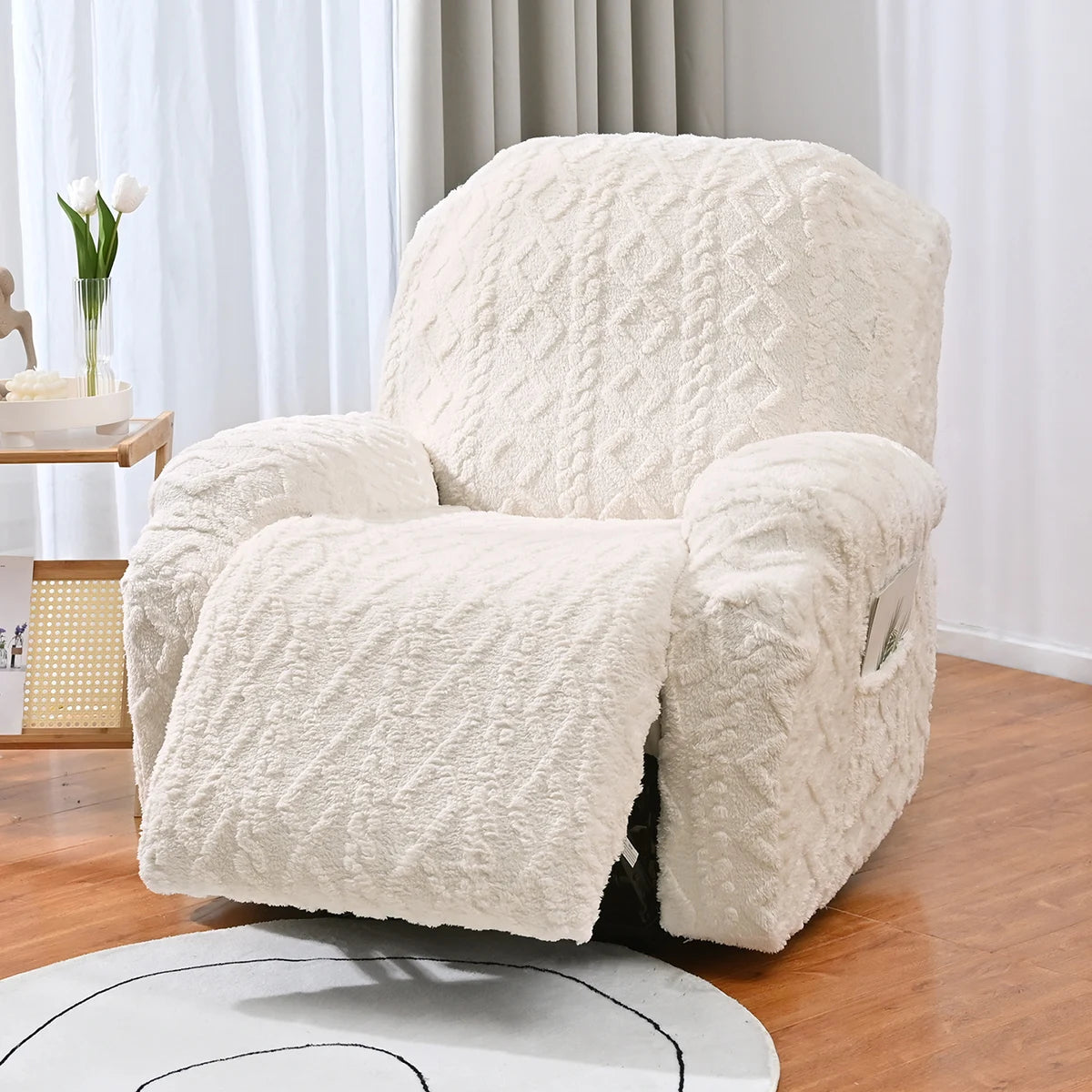 4/6/8pcs a set, double-sided jacquard braid Chivas sofa cover, elastic soft sofa recliner cover decorative protection