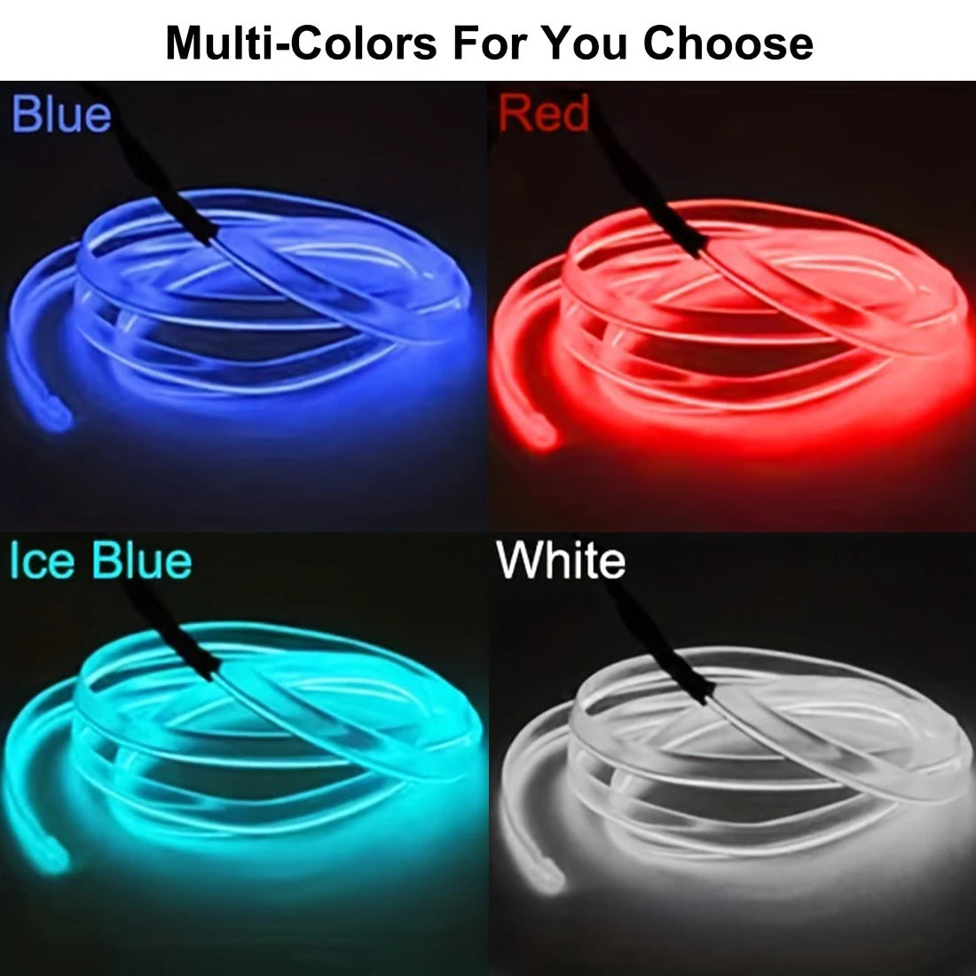 5m Neon LED Car Interior Lighting Strips 5V DIY Flexible EL Cold Light Line Tube Car Interior Decoration Lamp USB Strip