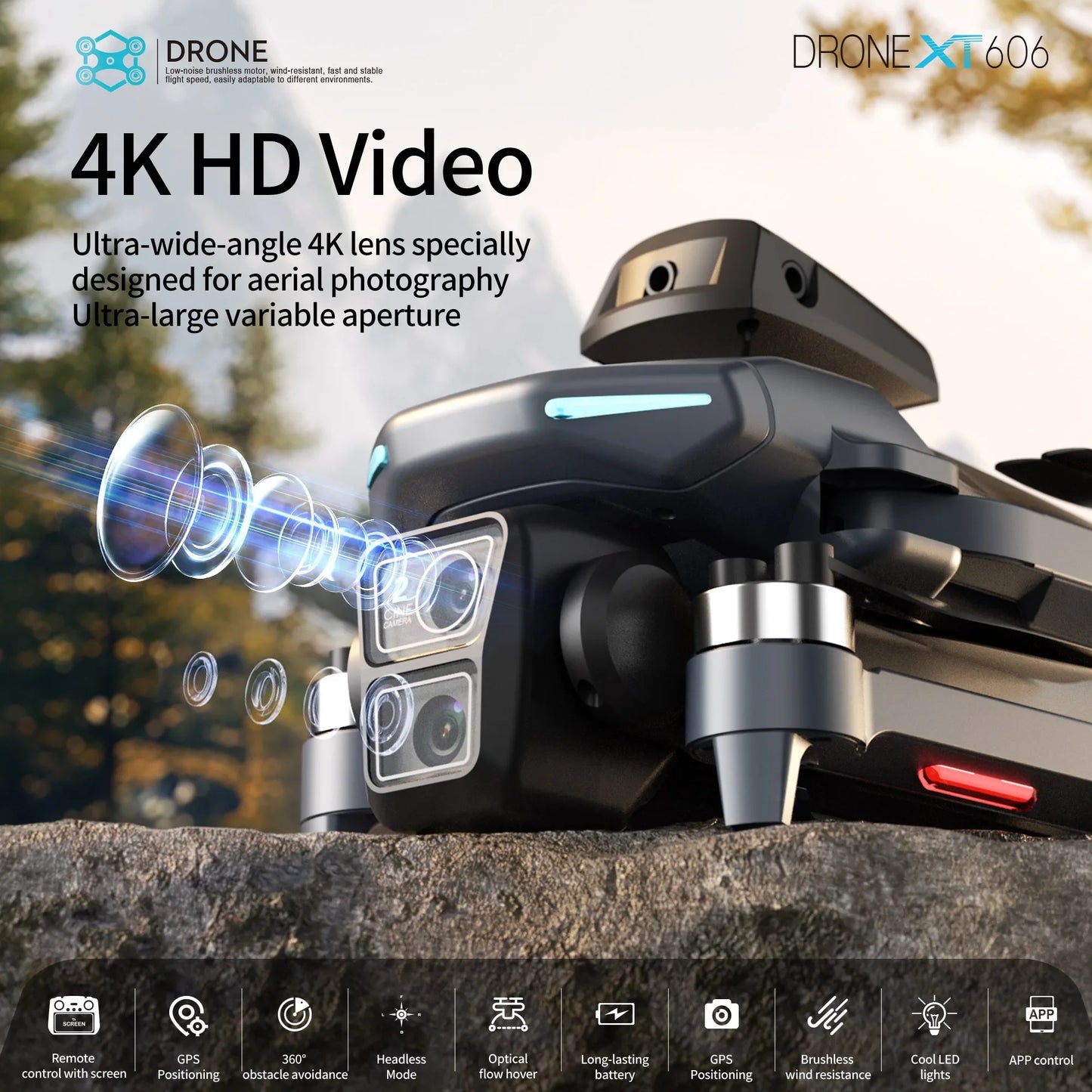 Original XT606 MAX GPS Drone 4k Professional 8K HD Camera FPV Wish Screen Drone 360° Obstacle Avoidance Quadcopter Toys Dron