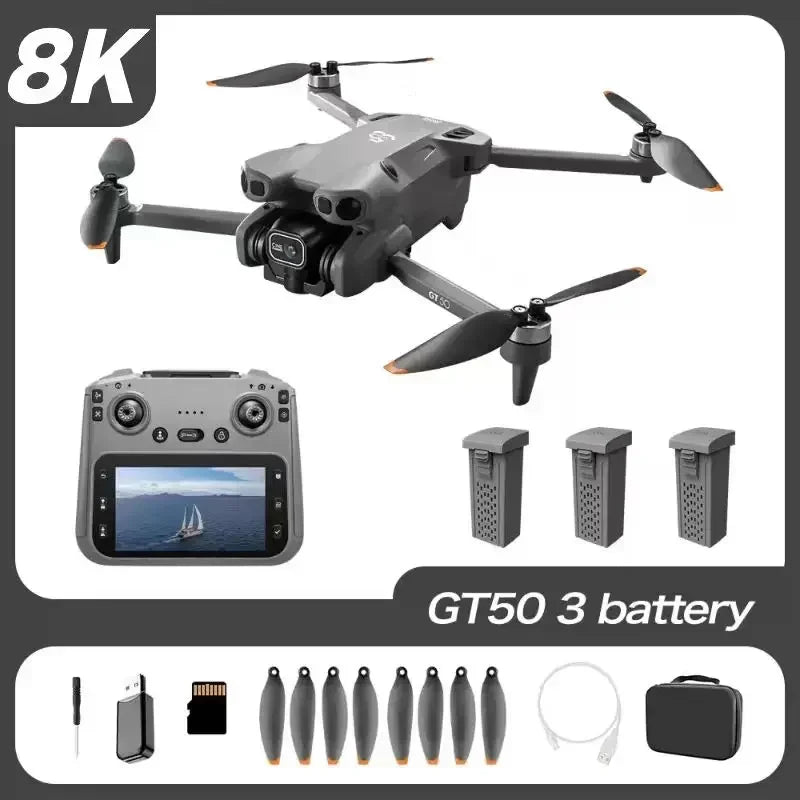 Original GT50 Drone 8K Professional HD Camera 5G WIFI Remote Control with screen RC Brushless Folding Dron Quadcopter Gift toy