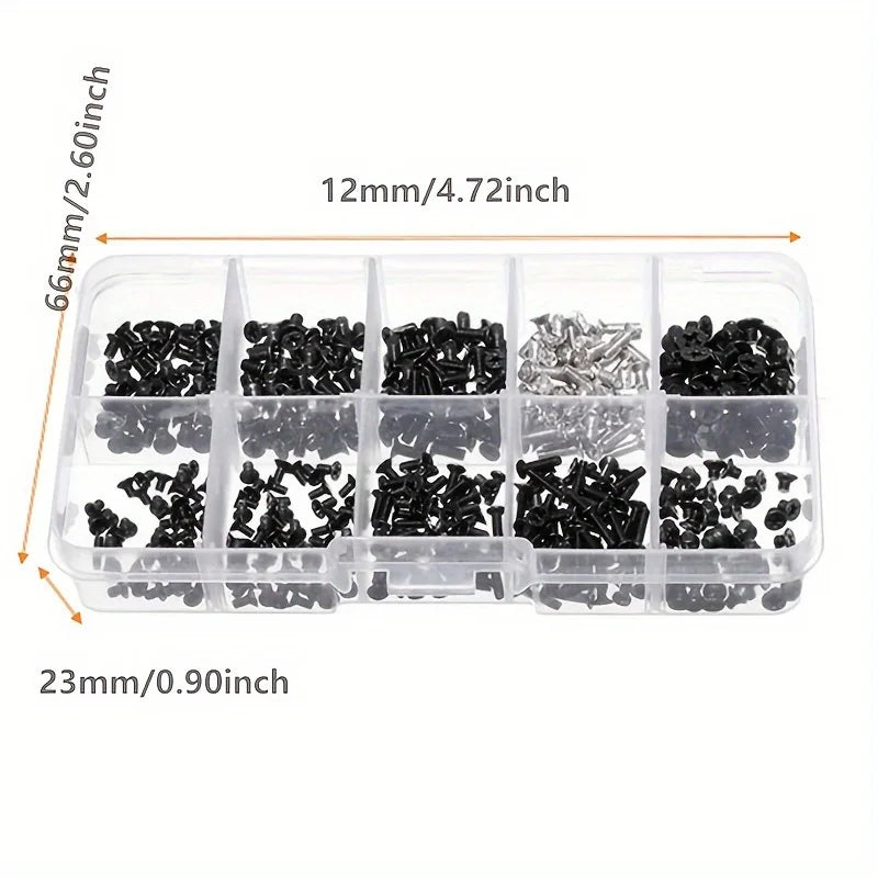 500pcs M2 M2.5 M3 Screw Set, Laptop Screw Kit for Repair Computer Electronic