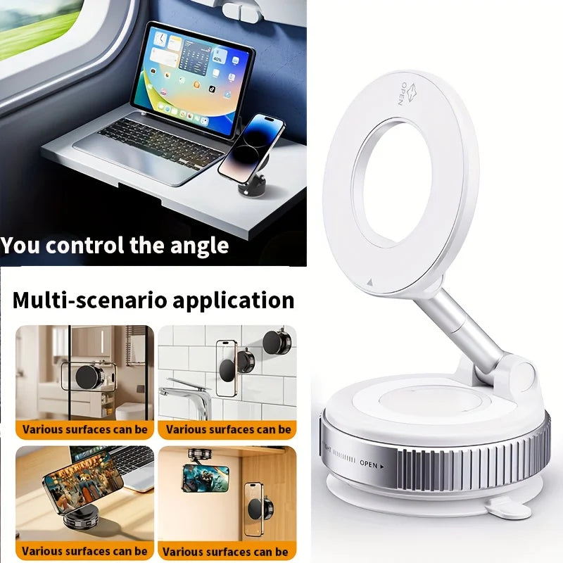 360° Rotating Vacuum Magnetic Car Phone Holder New Model Dashboard Glass Mount Multi-Scenario Automotive Navigation Stand