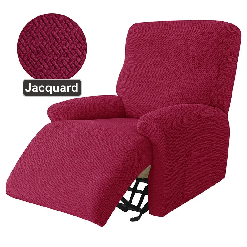Recliner Sofa Cover Ralax Cover Jacquard Chair Covers Stretch Spandex Couch Slipcovers Non Slip Armchair Slipcovers 4pcs/set