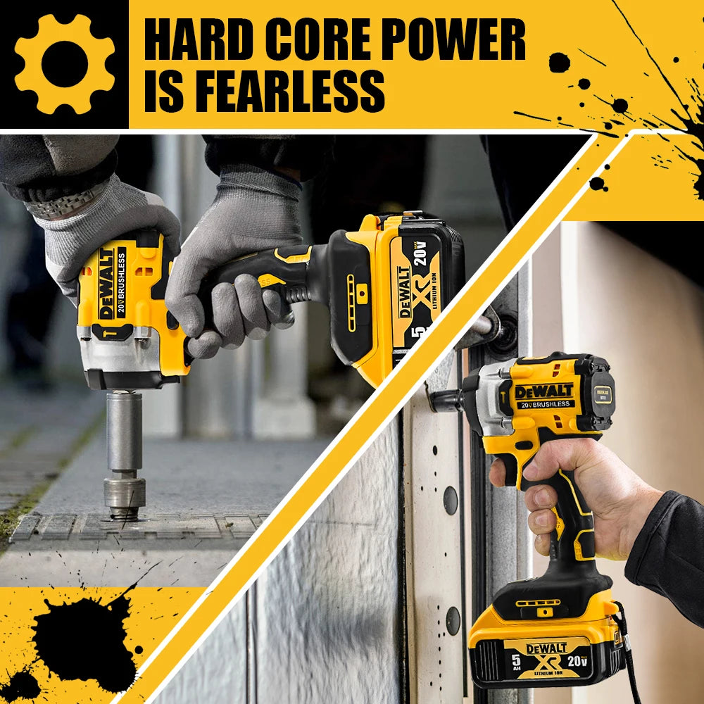 Dewalt DCF921 Cordless Electric Brushless Impact Wrench High Torque LED Light 406N.m Lightweight Professional Power Tool