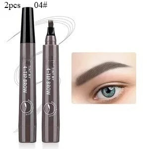 Four-pronged eyebrow pencil, four-end, long-lasting, non-smudged, water-resistant, anti-smudged eyebrow pencil