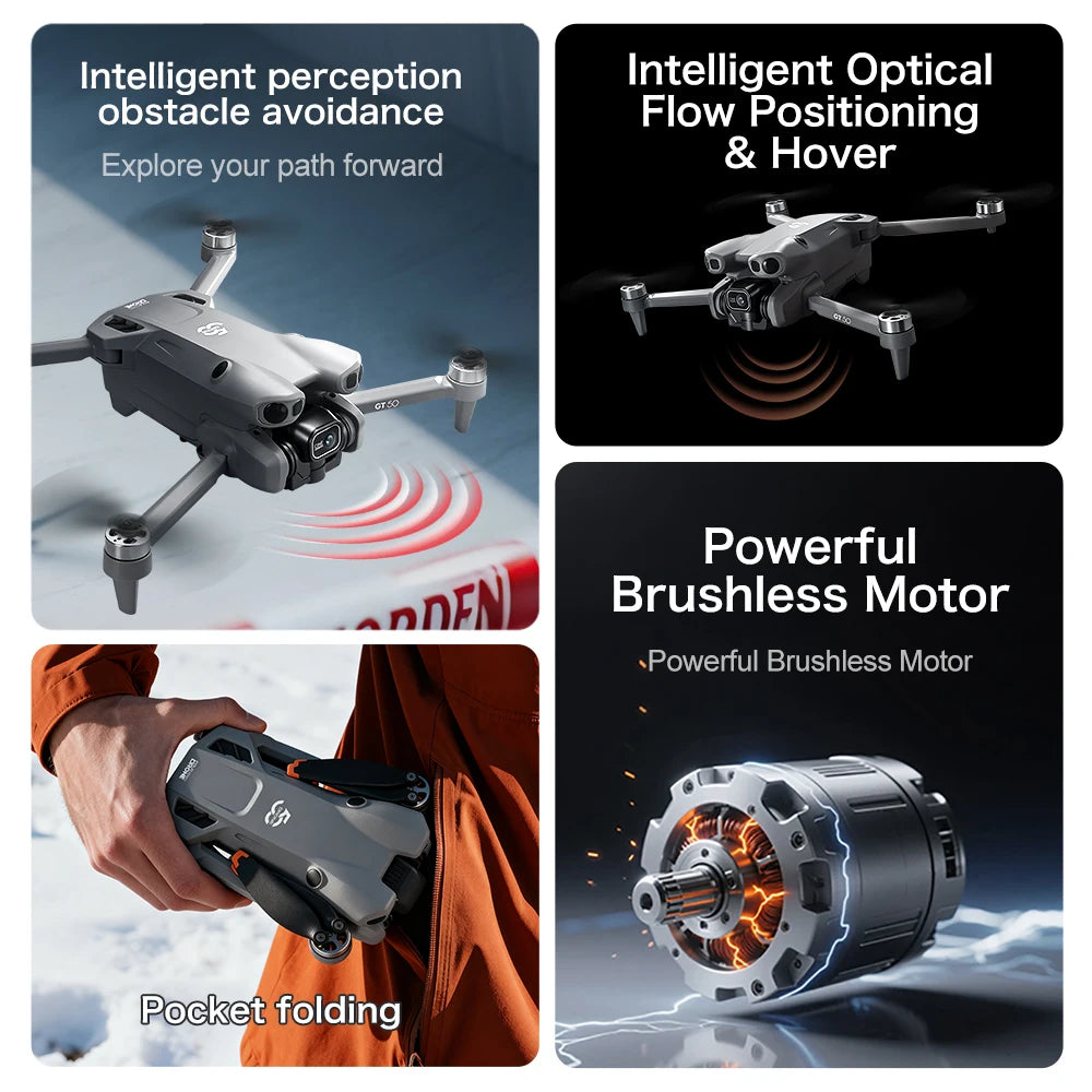 Original GT50 Drone 8K Professional HD Camera 5G WIFI Remote Control with screen RC Brushless Folding Dron Quadcopter Gift toy