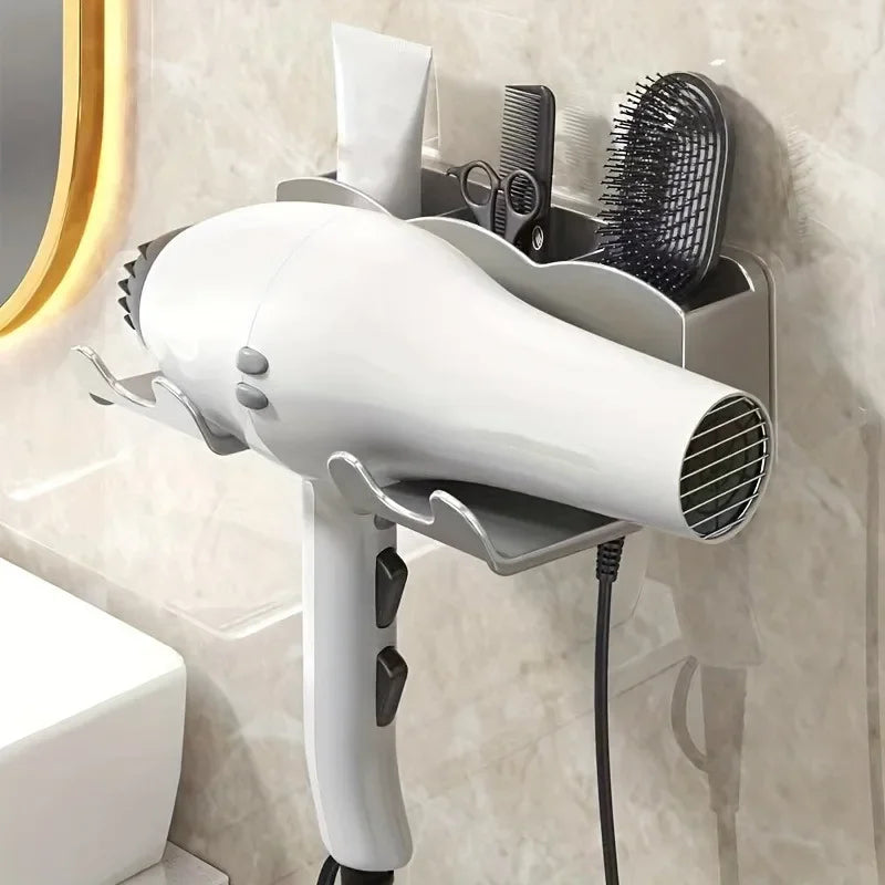 Wall Mounted Hair Dryer Bracket, For Bathroom Shelves Without Drilling, Hair Dryer Bathroom Storage Rack