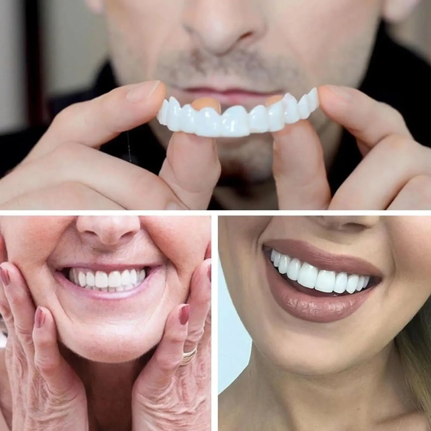 Unisex Upper Lower Temporary Teeth Veneers Portable Household Oral Beauty Accessory For Daily Cosmetic Use