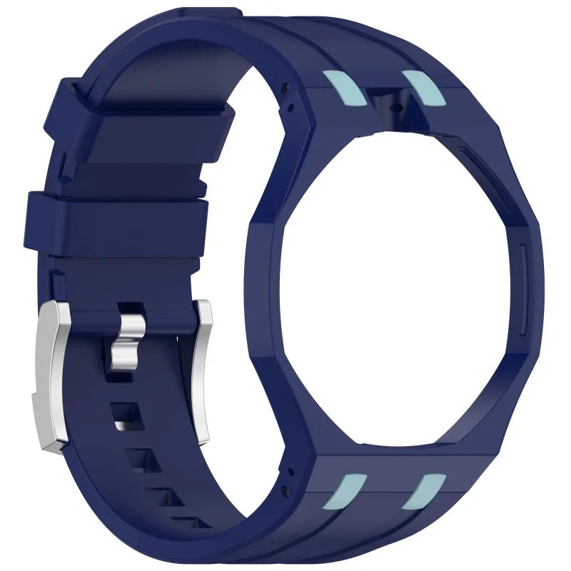 2-in-1 PC Case+Silicone Strap for Swatch X AP Royal Pop Pocket Watch Change To Wristwatch Integrated Modification Accessories