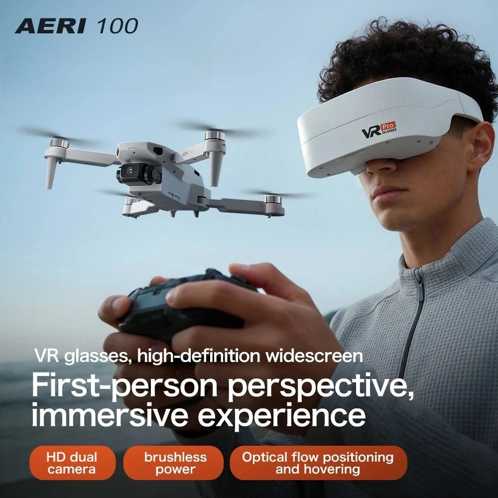 Original Aeri100/Aeri100VR Remote Control Drone WIFI RC Dron Quadcopter Obstacle Avoidance 8K HD Dual Camera FPV Mini Dron Toys