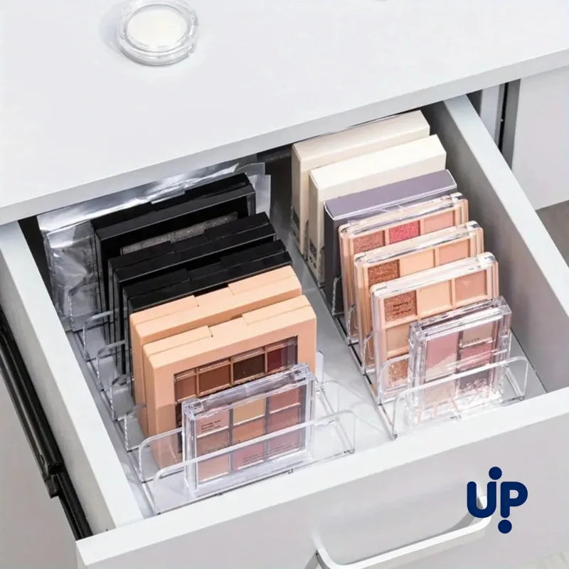 7-Slot Transparent Plastic Cosmetic Organizer Multi-Functional Makeup Holder for Home Office Bathroom Dressing Table Sorting