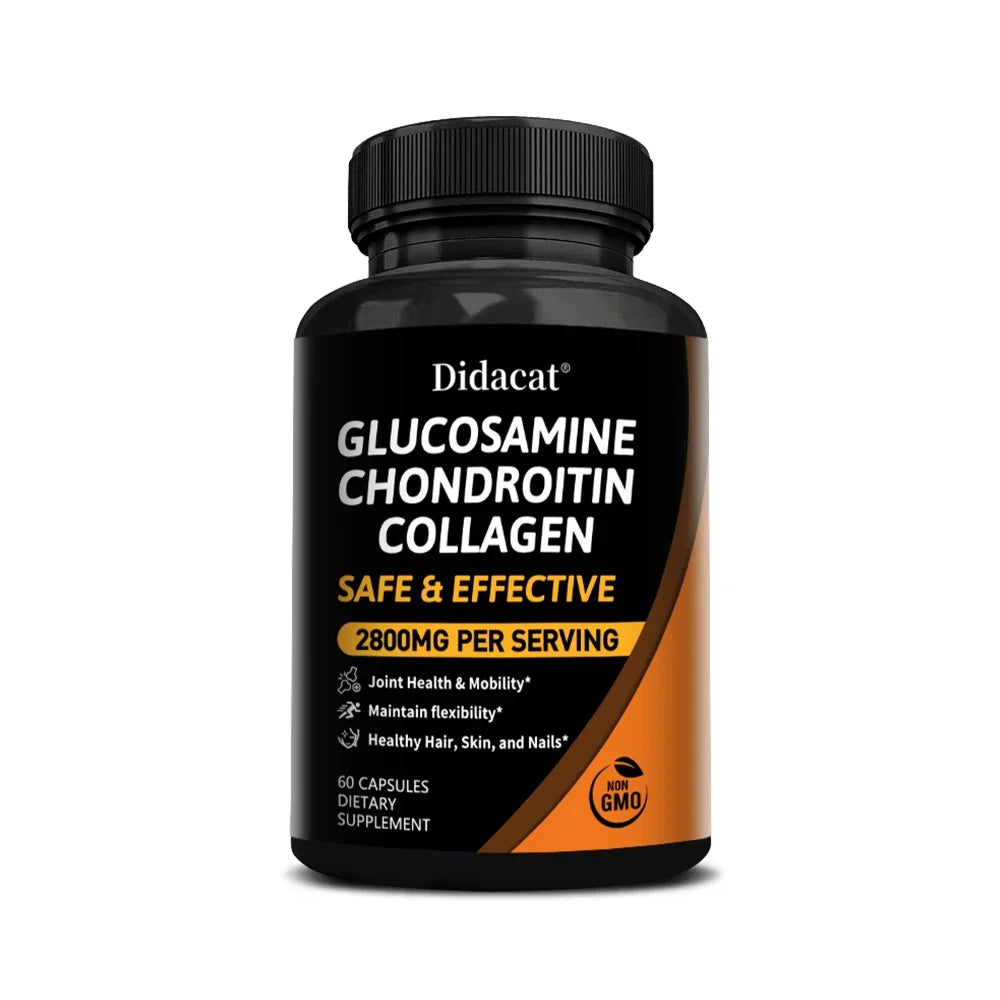 Chondroitin Glucosamine Collagen Capsules for Knee, Joint Health, Bone Quickly Nutrition Supplement