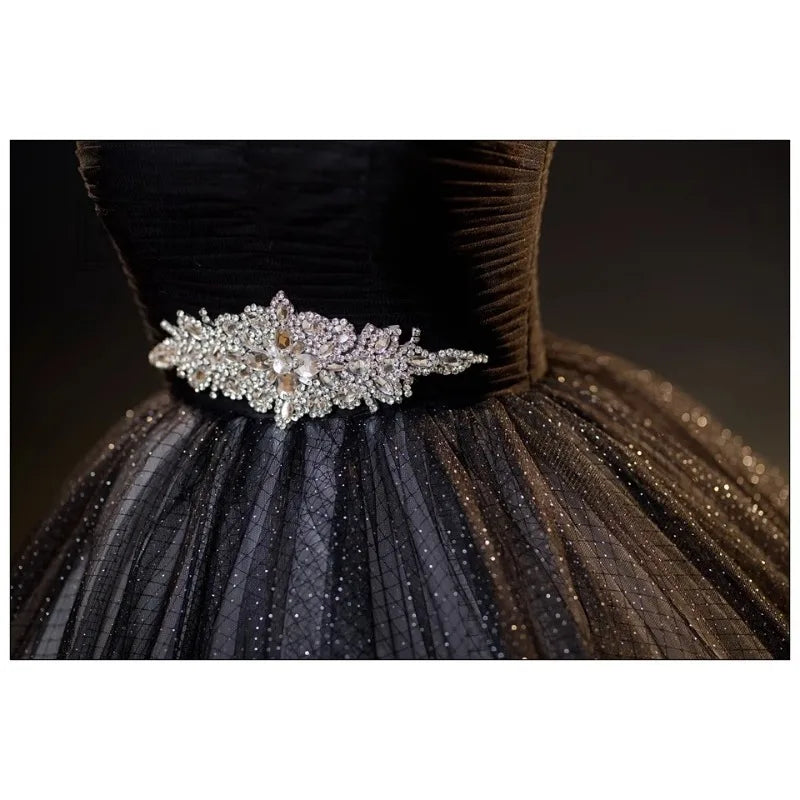 2026 New Women's Banquet Style Slimming Strapless Evening Gown Fashionable Host Fairy Spirit Art Exam Socialite Party Dress
