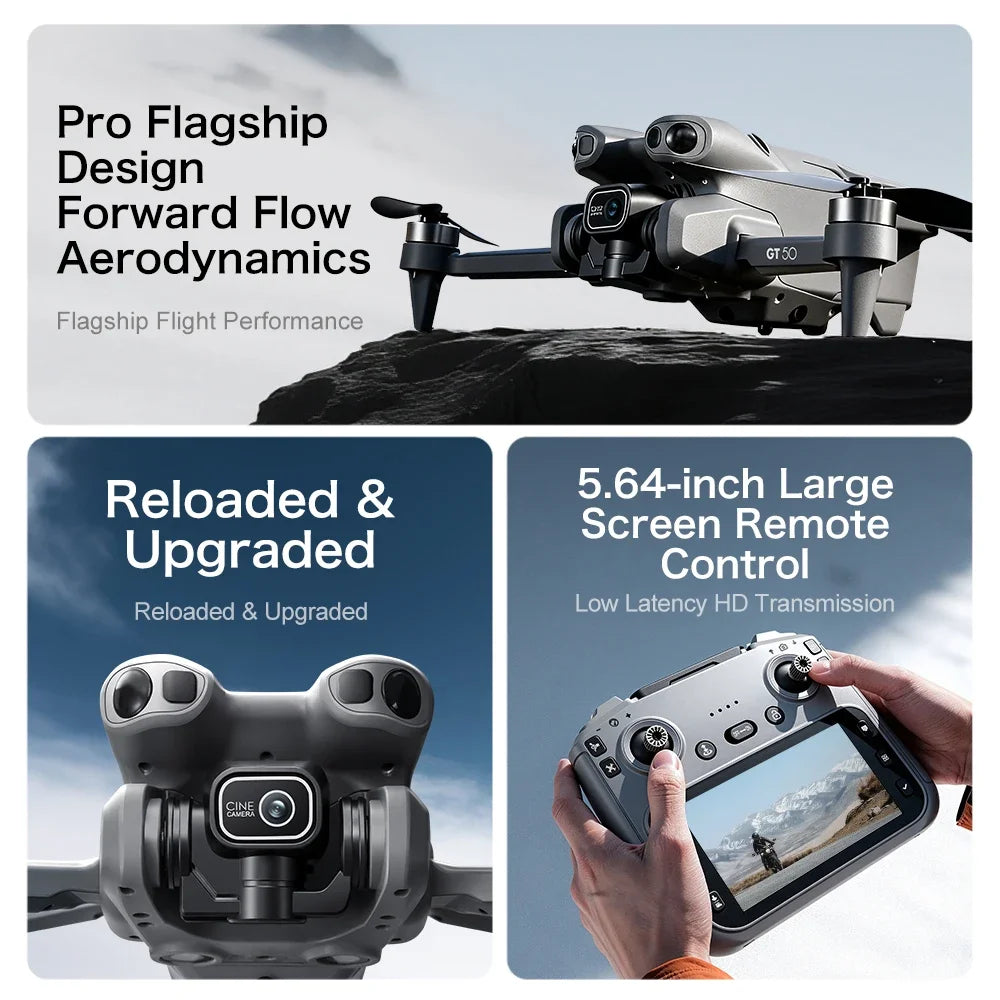 Original GT50 Drone 8K Professional HD Camera 5G WIFI Remote Control with screen RC Brushless Folding Dron Quadcopter Gift toy